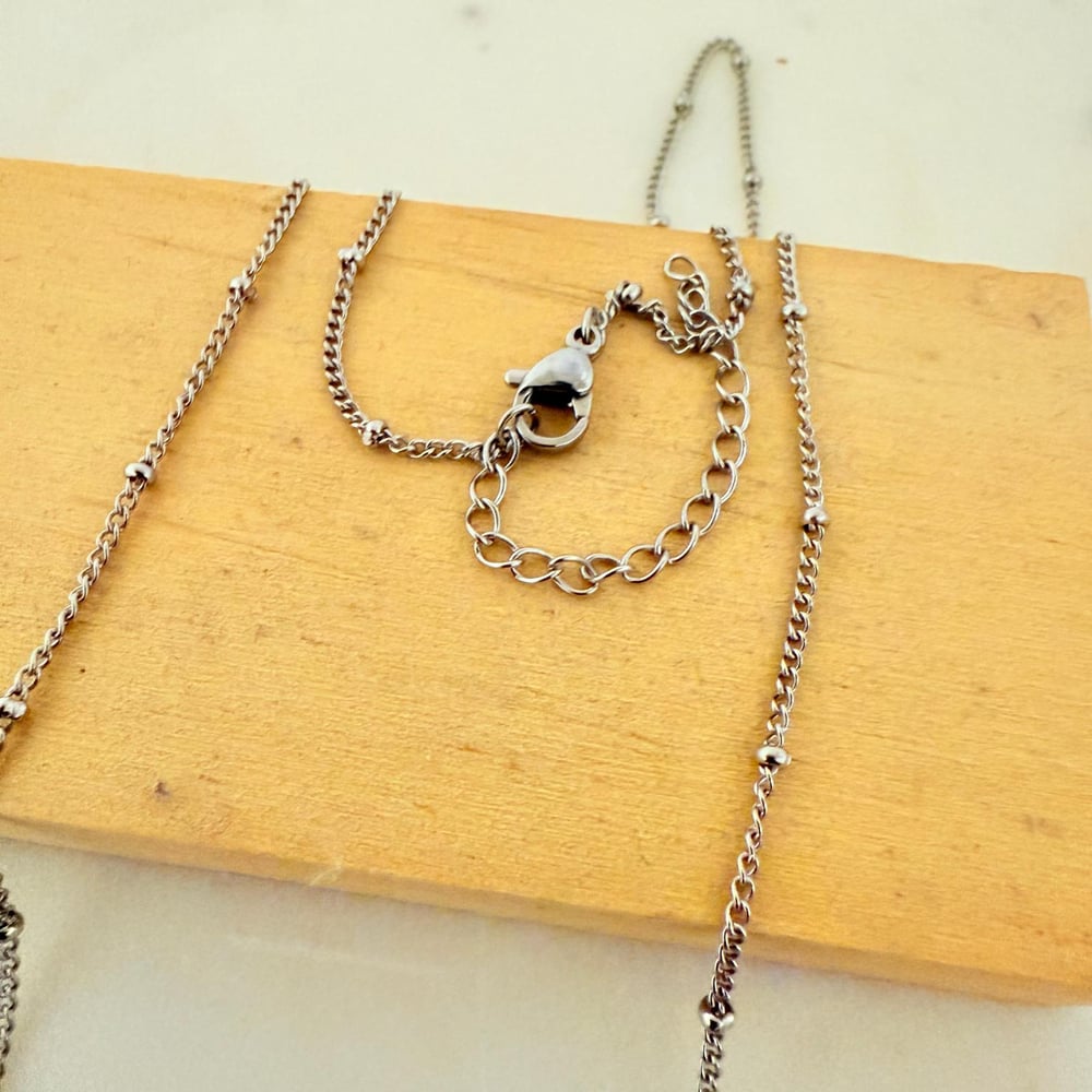 Image of Sideways Bead Chain in Silver tone. - Pack of 4 Chains