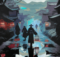 Image 2 of Bird Merchants - 3 Framed Original Watercolor Paintings