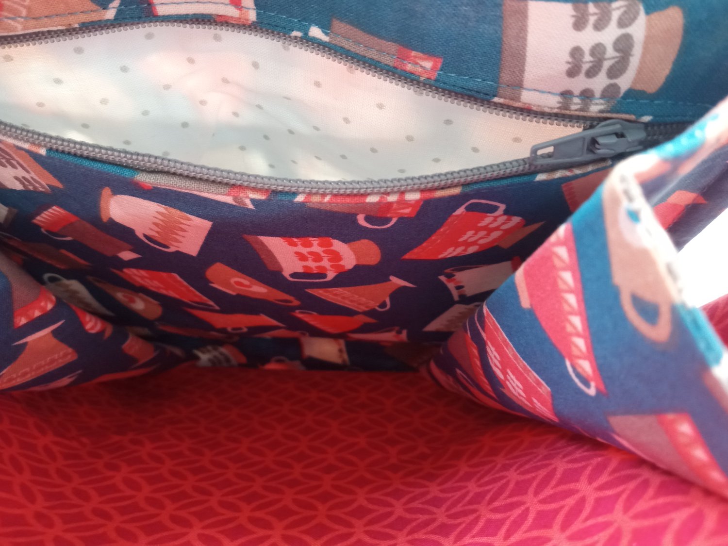 Image of Custom Order Small Crafter's tote bag in Tea Cup Fabric Regular $40.00 10% + free Shipping