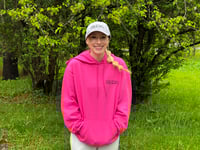 Pink Stoned Embroidered Hoodie