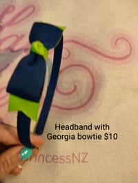 Image 1 of Headband with Georgia bowtie