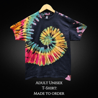 Image 1 of Rainbow Spiral Tie Dye Made To Order Adult Unisex T-Shirt