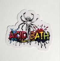 Image 1 of Acid Bath Multicolored Logo With Eight Armed Skull Faced Being Matte Vinyl Sticker