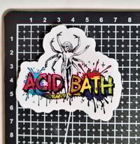 Image 2 of Acid Bath Multicolored Logo With Eight Armed Skull Faced Being Matte Vinyl Sticker