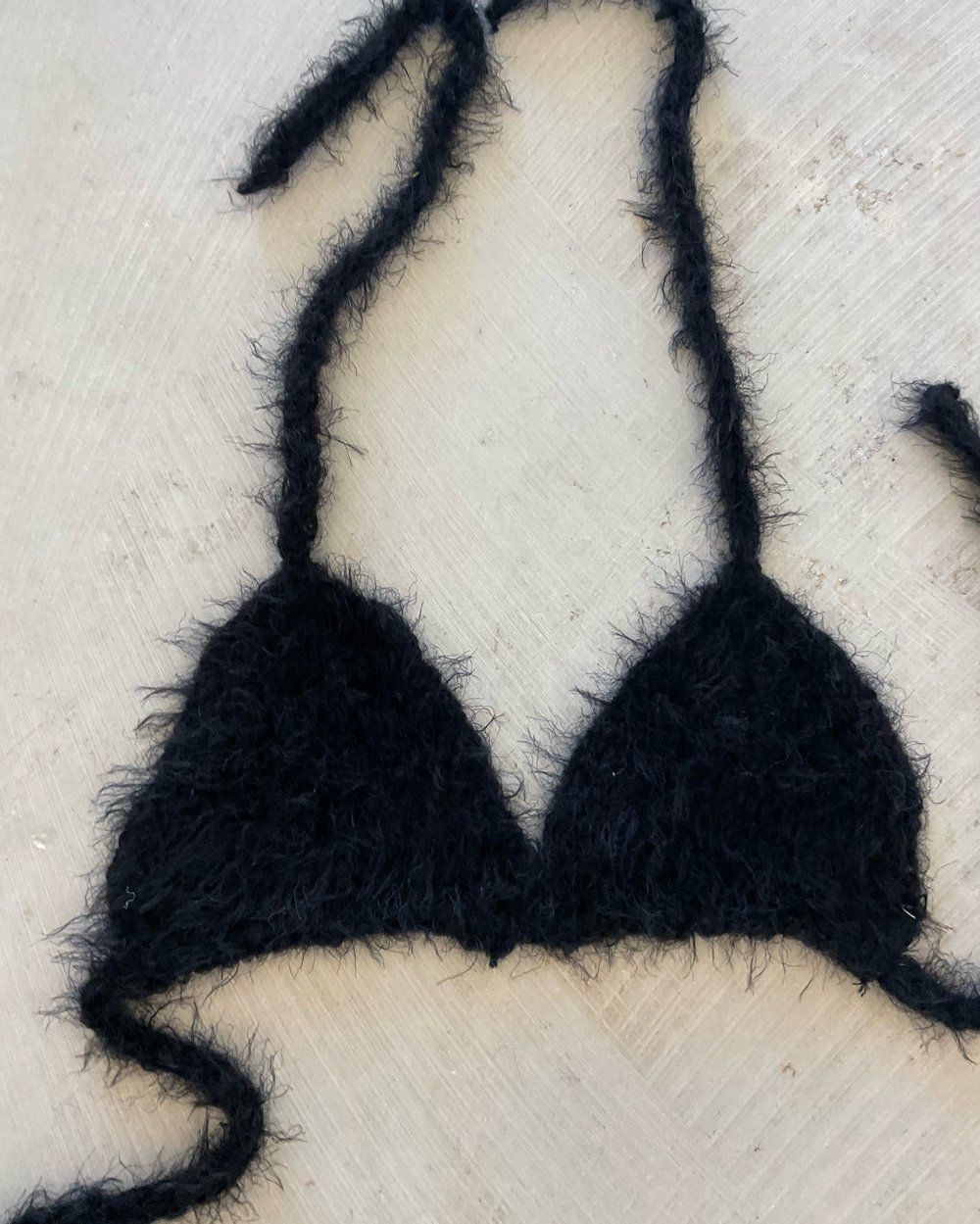 Black knitted bikini top 