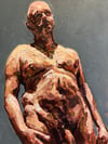 Self portrait nude. Three quarter view. 