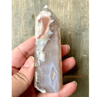 Image 3 of Flower Agate Crystal Tower, Pink Stone for Manifestation, Healing, Root & Heart Chakra Energy