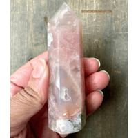 Image 4 of Flower Agate Crystal Tower, Pink Stone for Manifestation, Healing, Root & Heart Chakra Energy