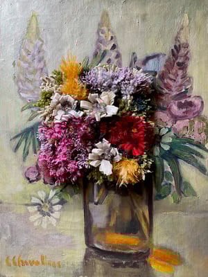 Image of altered perspective painting - blooms no. 06