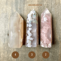 Image 7 of Flower Agate Crystal Tower, Pink Stone for Manifestation, Healing, Root & Heart Chakra Energy
