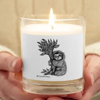 Sloth Bouquet Glass Candle Jar Soy Wax Art by CrystalsArtPaws