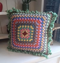 Image 2 of Happy Scrappy Bobble Granny Square Cushion