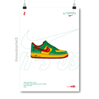 Image 1 of Sneaker Poster Nike Air Force 1 x Lil Yatchy Concrete Boys “Lucky Green”