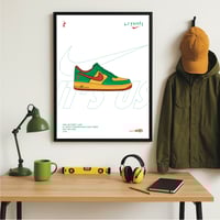 Image 2 of Sneaker Poster Nike Air Force 1 x Lil Yatchy Concrete Boys “Lucky Green”