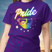 Image 4 of Sloth Pride Month Colorful Unisex T-shirt