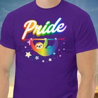 Image 6 of Sloth Pride Month Colorful Unisex T-shirt