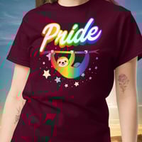 Image 3 of Sloth Pride Month Colorful Unisex T-shirt