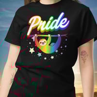 Image 1 of Sloth Pride Month Colorful Unisex T-shirt