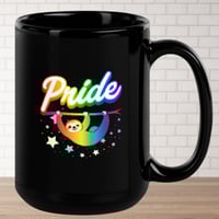 Image 1 of Pride Month Colorful Sloth Coffee Mug