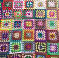 Image 4 of Happy Scrappy Granny Square Blanket Large SIze