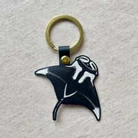 Manta Ray Leather Keyring