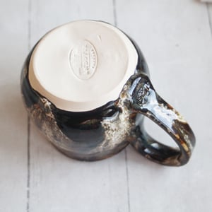 Image of Handmade Mug with Dripping Brown and Toasted Marshmallow Glaze, Made in USA