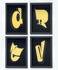 Image 1 of Alphabet Letters - 23 Carat Gold Gilded Glass Wall Art