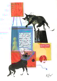Cats on the move - original art