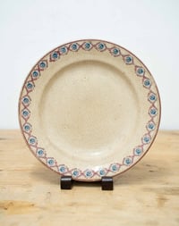 Image 1 of Spongeware Plate - Handpainted w/ Crackle Glaze Detail