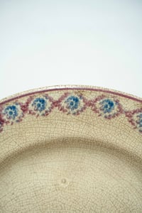 Image 3 of Spongeware Plate - Handpainted w/ Crackle Glaze Detail