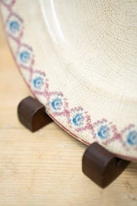 Image 4 of Spongeware Plate - Handpainted w/ Crackle Glaze Detail