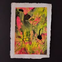 Sean Worrall - "Spring (No.16)" - Acrylic, ink on A6 handmade 150gms cotton rag paper - May 2025