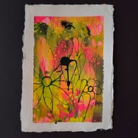 Sean Worrall - "Spring (No.18)" - Acrylic, ink, A6 handmade 150gms cotton rag paper - May 2025
