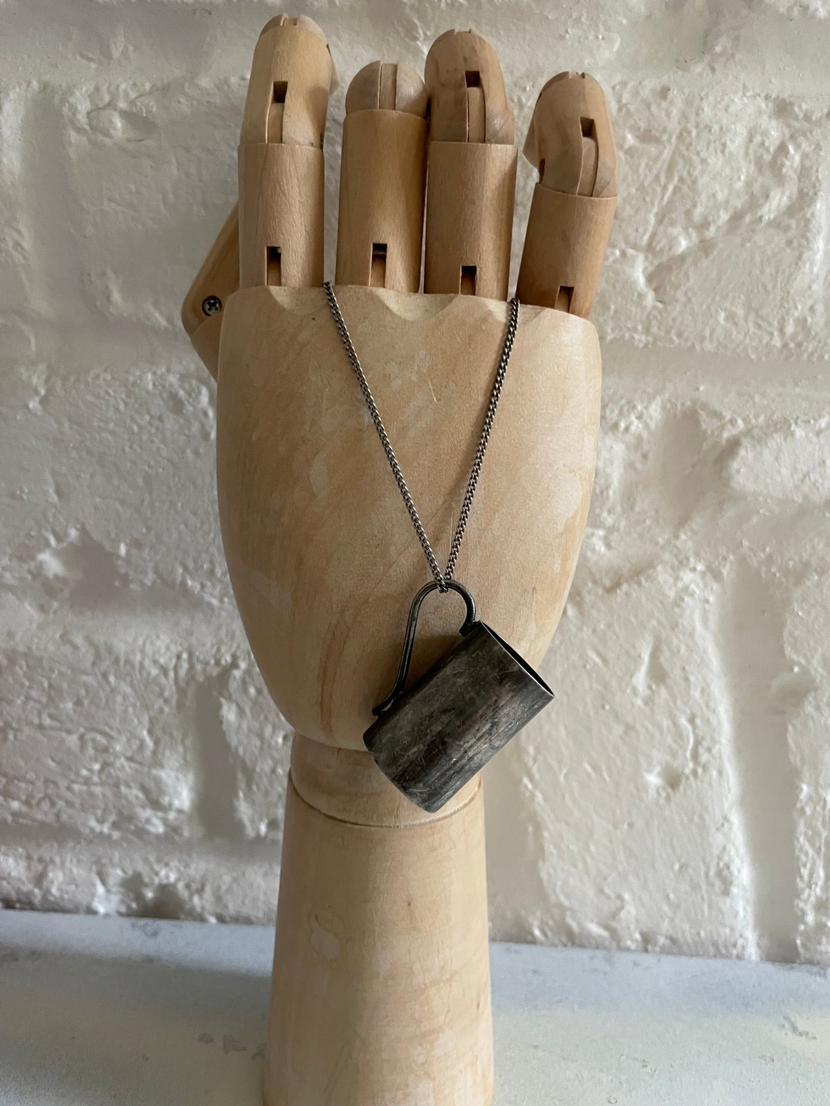 Image of Vintage silver chain with miniature cup 