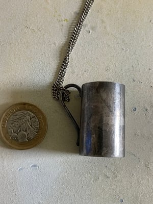Image of Vintage silver chain with miniature cup 