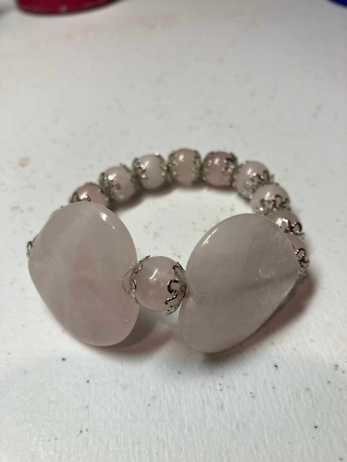 Image of Rose Quartz Heart Bracelet