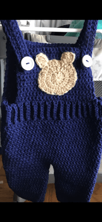 Crocheted 12m/24m overalls 