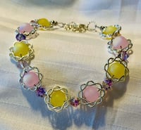 Yellow and pink sunburst bracelet