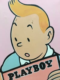 Image 1 of Tintin reading Playboy