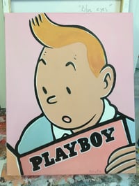 Image 2 of Tintin reading Playboy