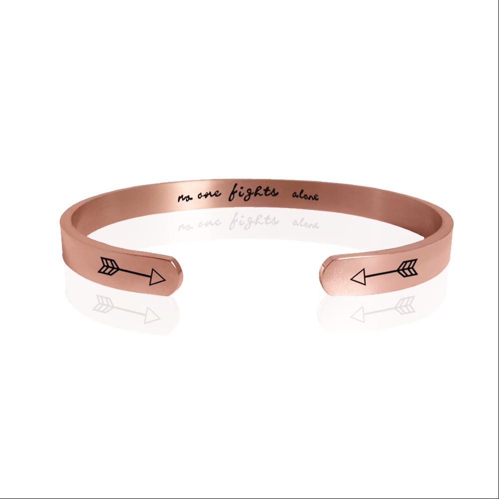 Image of No one Fights Alone Bracelet - Cancer Fighter & Patient Recovery Gifts.