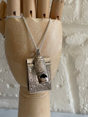 Image of Necklace  with vintage Sterling silver vesta box & working whistle 