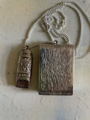 Image of Necklace  with vintage Sterling silver vesta box & working whistle 