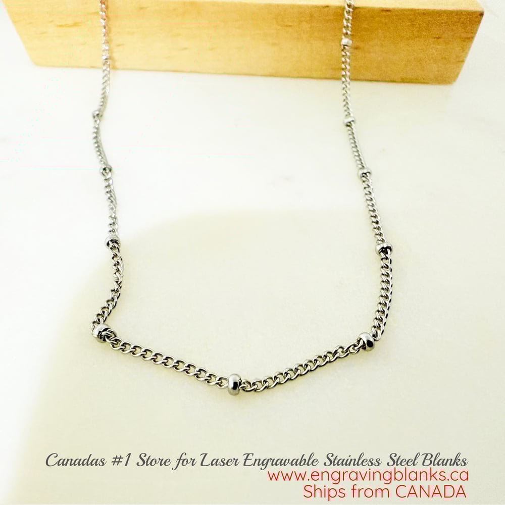 Image of Sideways Bead Chain in Silver tone. - Pack of 4 Chains