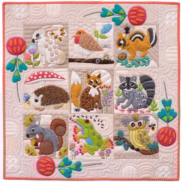 Image of 1 Spot Left! NEW BLOCK OF THE MONTH  Critter & Clover by Sue Spargo