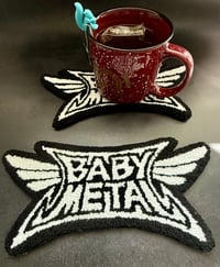 Image 2 of 🖤🎸 Channel your inner Fox God with this Babymetal Punch Needle Mug Rug Coaster! 🎸🖤