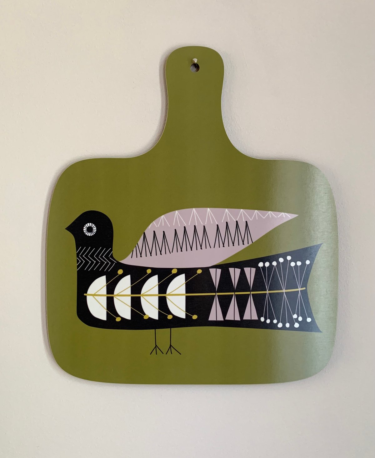 NEW * Green Scandi Bird Melamine Chopping Board