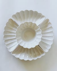 Image 1 of Vintage Ceramic Scalloped Lazy Suzan