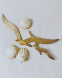 Image 1 of Vintage Brass Seagull Sculpture