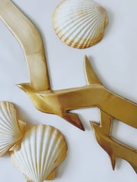 Image 2 of Vintage Brass Seagull Sculpture